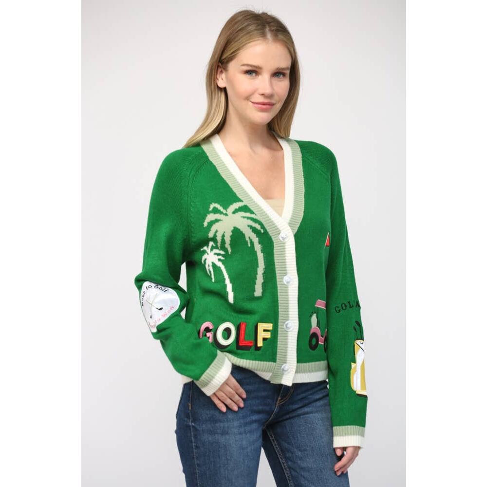 Fate Golf Embroidered Patch Cardigan - Picture 4 of 8